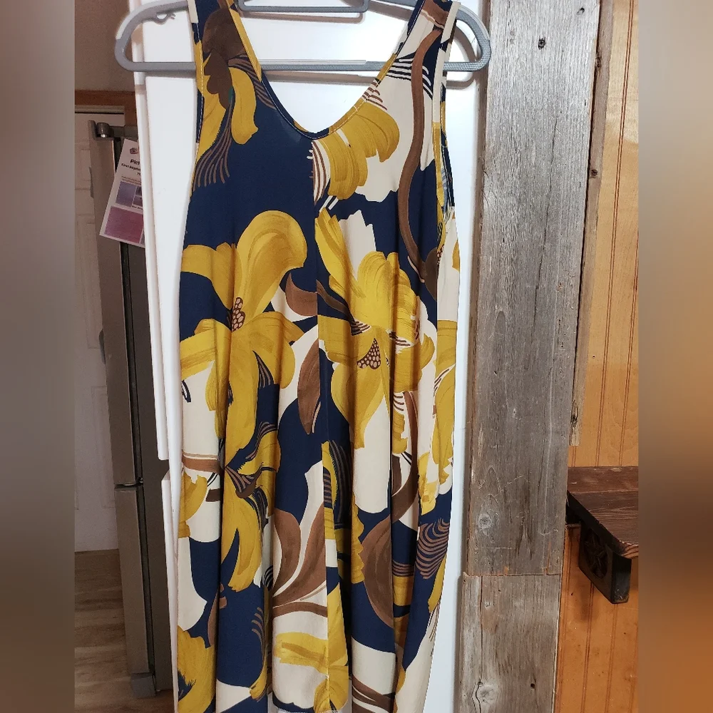 New Collection Size 12 100%viscose Summer Dress Earthy Colors - Picture 4 of 4